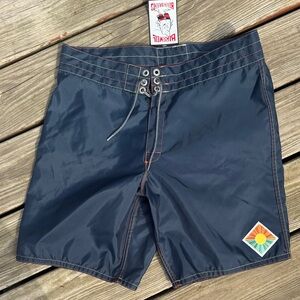 Birdwell 311 “BIRDIE” Navy Board Shorts with Sunburst Limited Edition size 34
